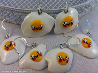 Kawaii cute egg earrings