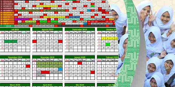 Kalender Pendidikan 2019/2020 Kemenag Jatim (Excel)