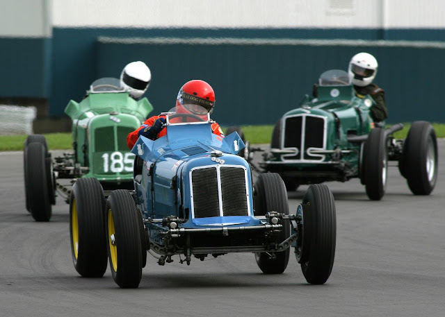 Pre War Racing Cars racing at Donington Park