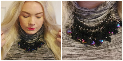 misguided black statement necklace