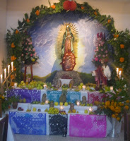 Altar in the Naolinco restaurant where we ate on the Day of the Dead