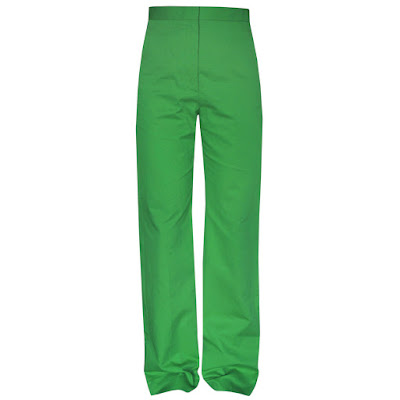 stella mccartney green wide leg high waist spring 2013 pants