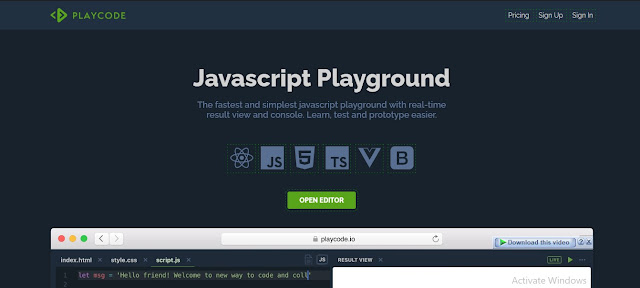 Playcode - 5+ Code Editor dan Compiler Online Terbaik