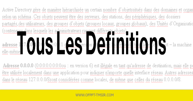 Tous Les Definitions