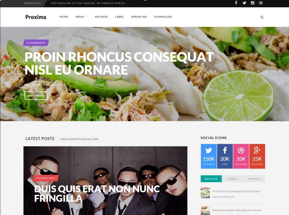 Proxima Designers Blogger Template