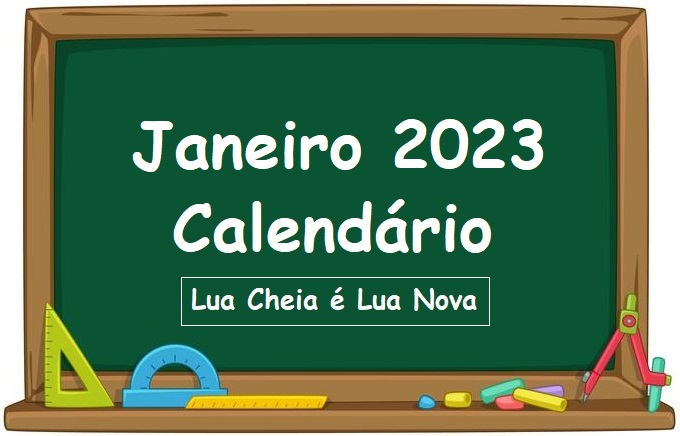 Calendário imprimível de janeiro de 2023 junto com feriados e fases da lua