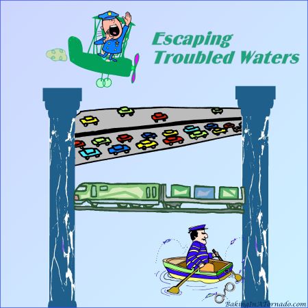 Escaping Troubled Waters | graphic designed by, featured on, and property of Karen of www.BakingInATornado.com | #MyGraphics #blogging