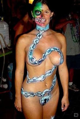 The Chain Wrapped Design Body Painting