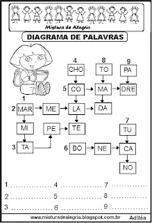 Atividades de alfabetização, formando as palavras