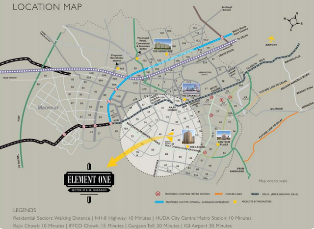 Satya Element One Location Map