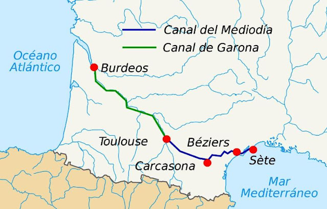 Mapa del Canal del Mediodía