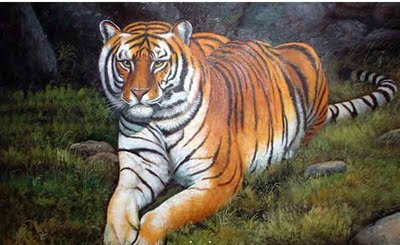  Lukisan  Harimau  painting