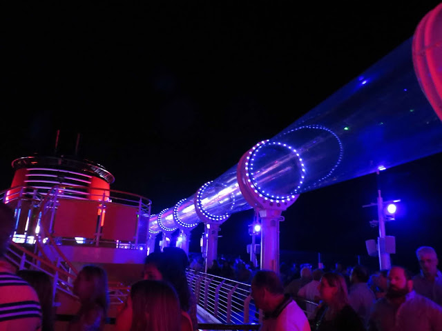 Disney Dream AquaDuck Water Slide At Night Disney Cruise Line