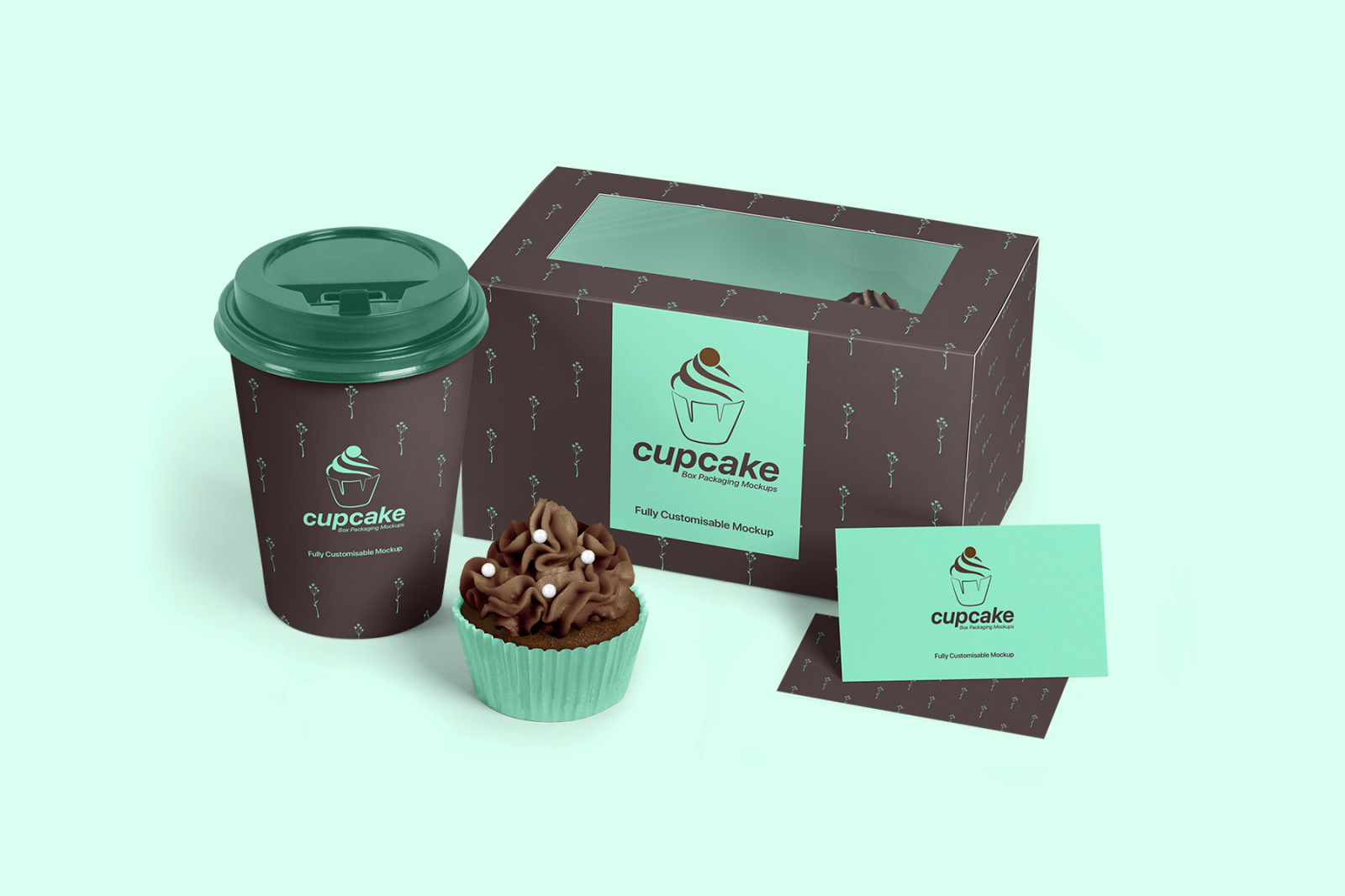 Download Cupcake Box Packaging Mockups Bundle