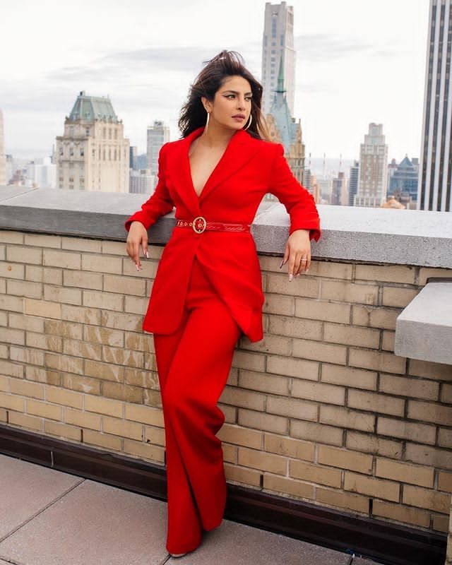 Image of Priyanka Chopra in Red Dress