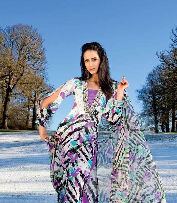  with purple color and zebra printed dupatta Best summer lawn dress