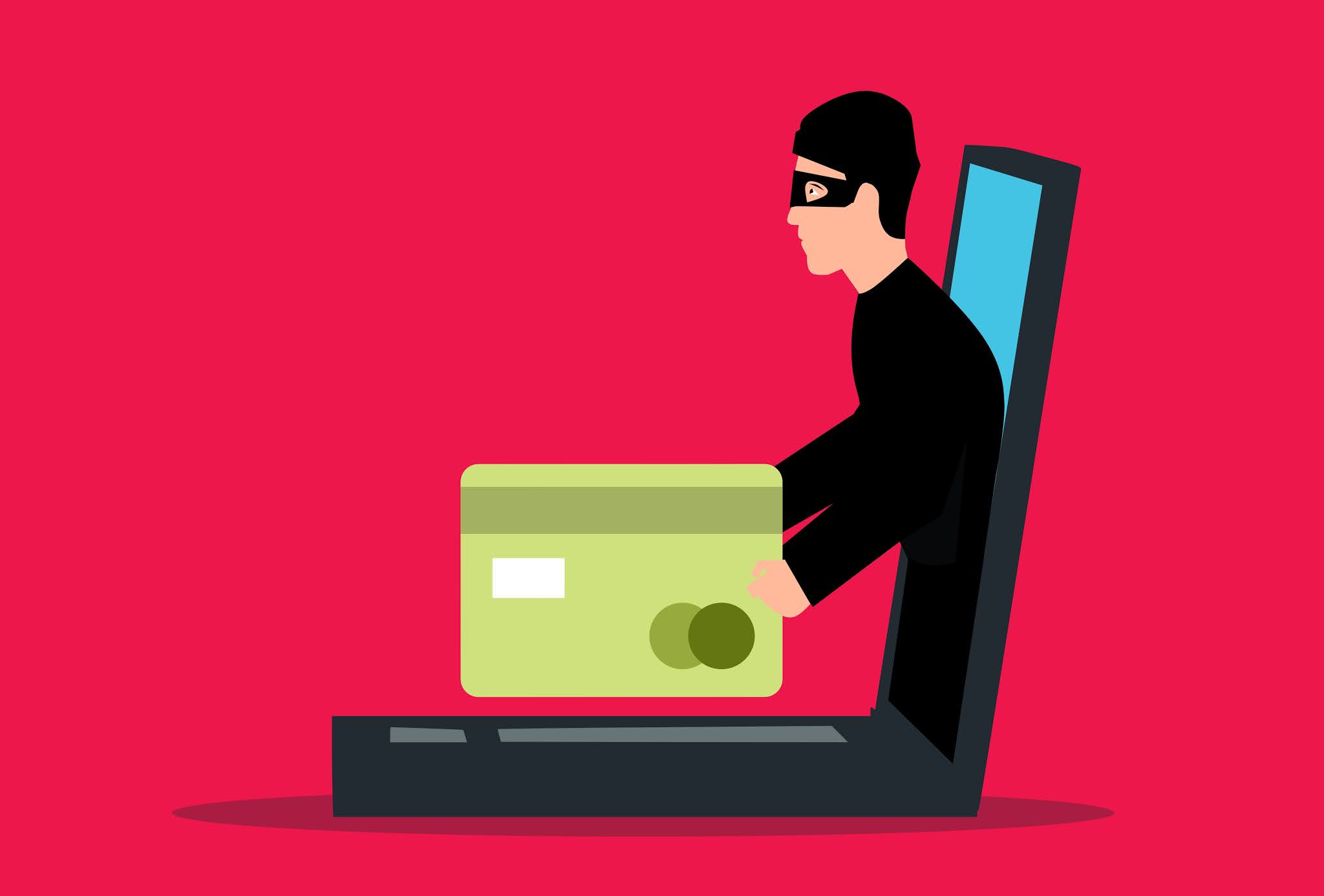Credit cards fraud case Illustration design