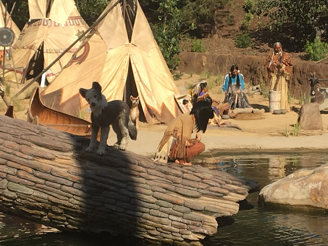 Native American Boy and Dog Fishing Rivers of America Disneyland