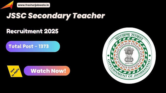 JSSC Secondary Teacher Recruitment 2025 – Apply Online for 1373 Posts