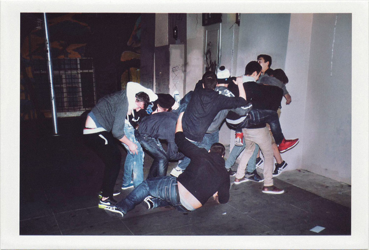 dirty photos - umbra - a night street photo of boys fighting in crete