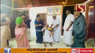 100 വയസ് തികഞ്ഞ ത്രേസ്യാമ്മ മൈക്കിള്‍ ചിലമ്പന്‍കുന്നേലിനെ ആദരിച്ചു.