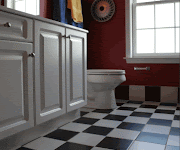 Black-White Tile Floor Patterns for Bathroom Design