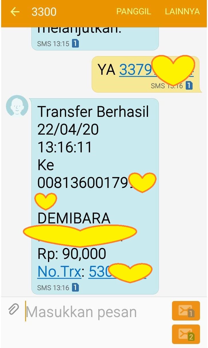 Bukti Transfer Pembayaran Transaksi Catering April 2020 YA 33