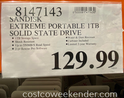 Deal for the SanDisk Extreme Portable 1TB Solid State Drive at Costco