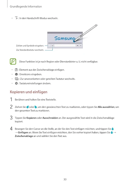 Bedienungsanleitung Handbuch Benutzerhandbuch Samsung Galaxy Tab A SM-T550 SM-P550 Tablet