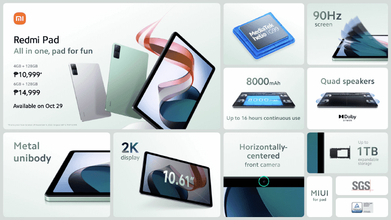 Xiaomi Redmi Pad SE - Specifications