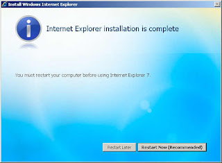 IE Installation is complete