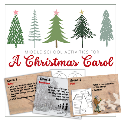 Lesson Plan ideas for teaching the play version of  A Christmas Carol in your middle school classroom!