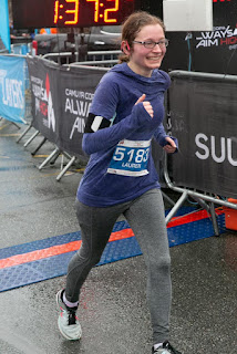 me at the finish line