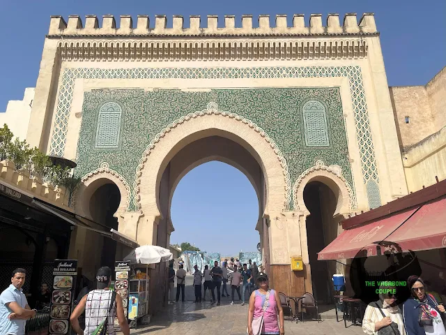 Bab Boujeloud (Blue Gate of Fes) viewed from inside the Medina of Fez
