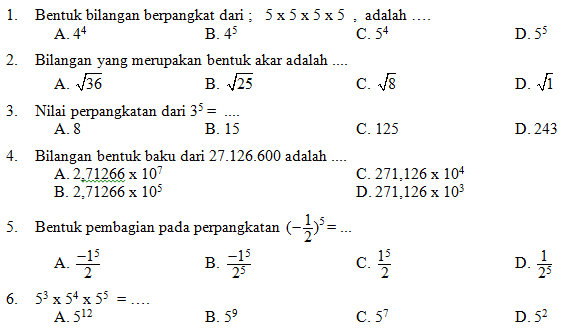 Kisi Kisi Soal Dan Kunci Jawaban Matematika Smp Kelas 9 Pas