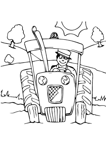 Top 6 Free Printable Tractor and Farmer Coloring Pages