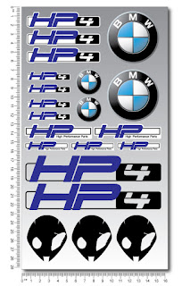 HP4 bmw motorrad motorcycle decal set sheet 21 high quality stickers s1000rr hp4