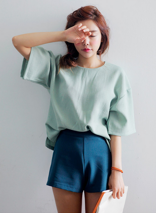 Soft Colored Loose Fit Blouse