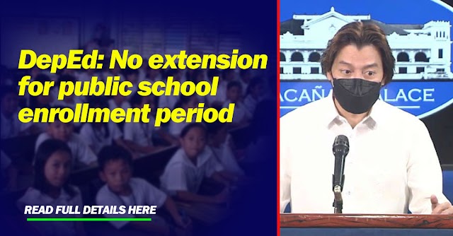 DepEd: No extension for public school enrollment period