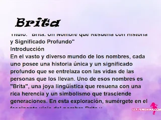 significado del nombre Brita