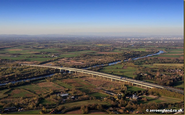 Thelwall Viaduct aerial photograph