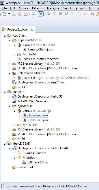 EJB, EAR and Client Project Structure