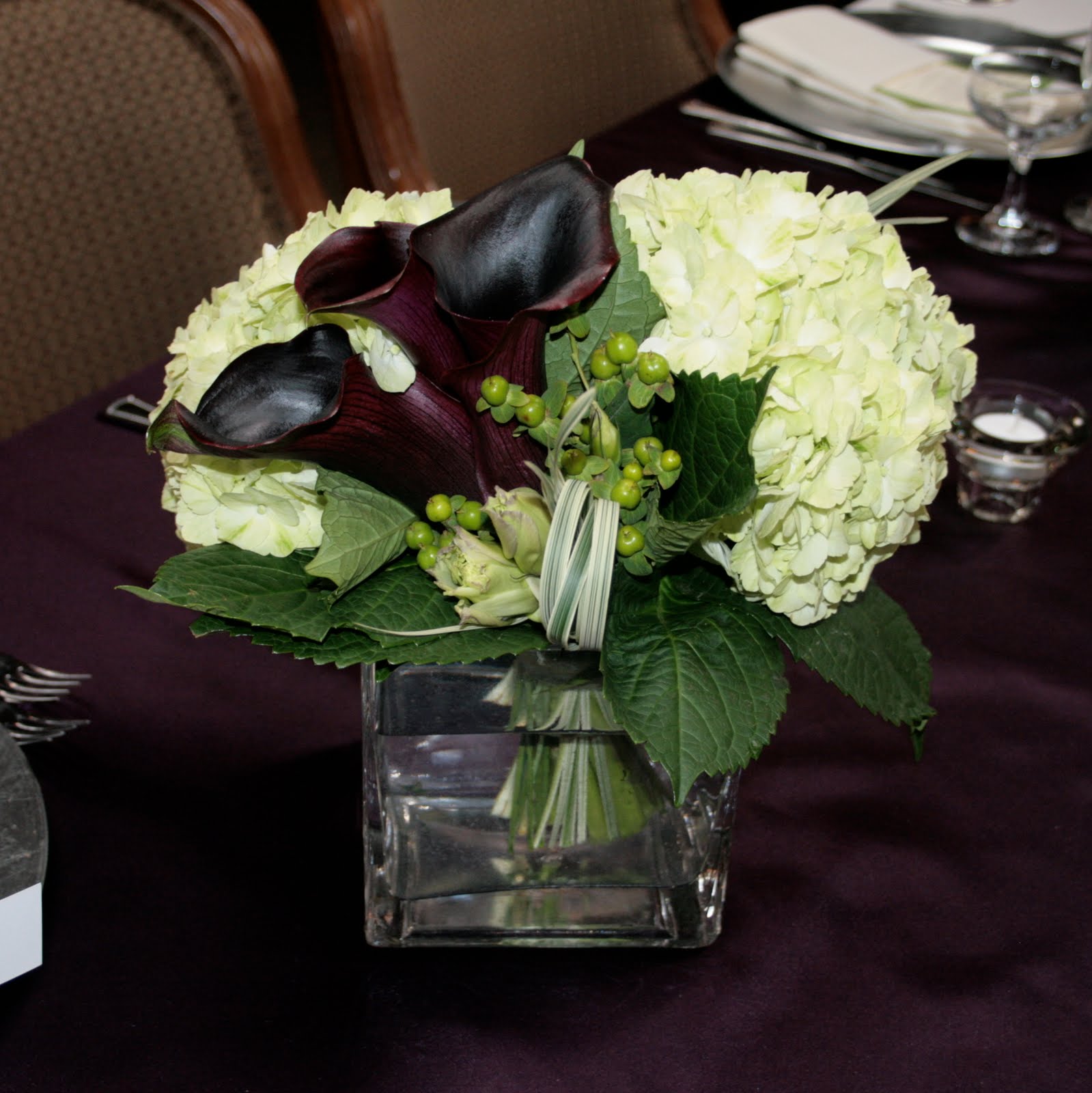 eggplant and green wedding