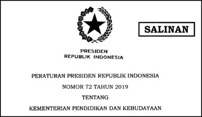 perpres no 72 tahun 2019