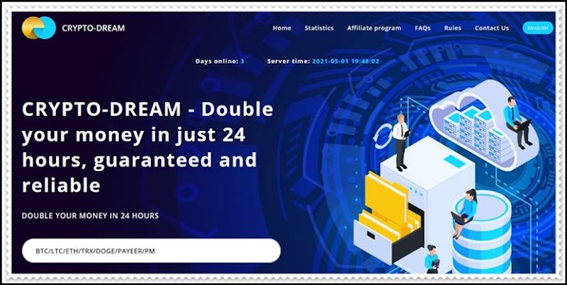 Мошеннический сайт crypto-dream.vip – Отзывы, развод, платит или лохотрон? Мошенники