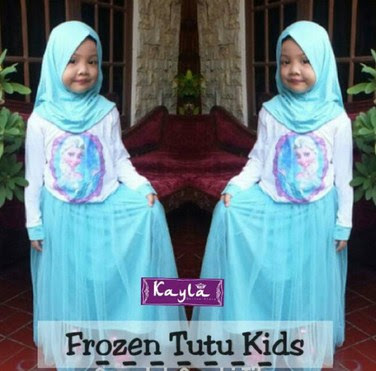 Model Baju Muslim Gambar Frozen Untuk Anak Perempuan Terbaru