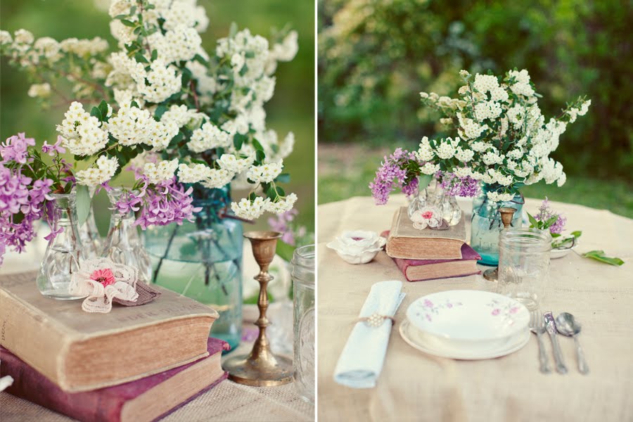 Vintage wedding table decoration