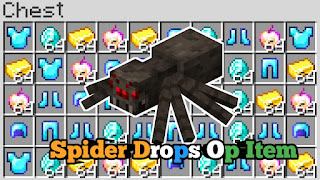 Spider Drops Op Item Addon || For Mcpe And Bedrock || By GamerFile Minecraft Data Pack