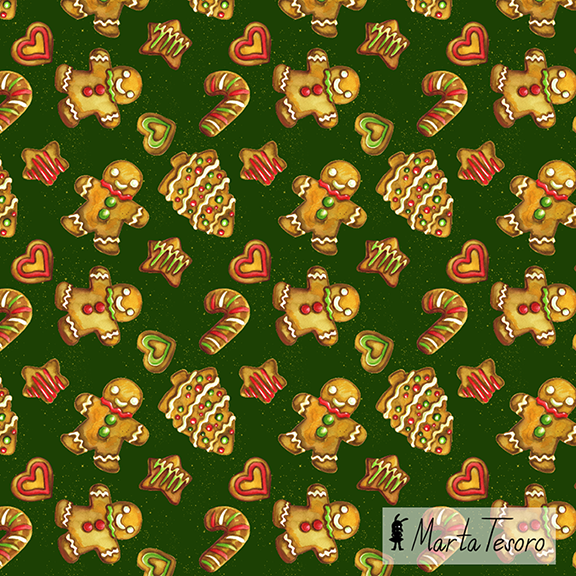 Christmas themed pattern by Rabbit Town Art