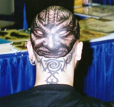 Hair Tattooing : jesus on the bald head , tattoos ideas